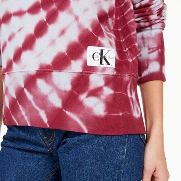Calvin Klein Womens PurpleTie-Dye Dream Catcher Mock Neck Cropped Sweater Top XL - Picture 4 of 4